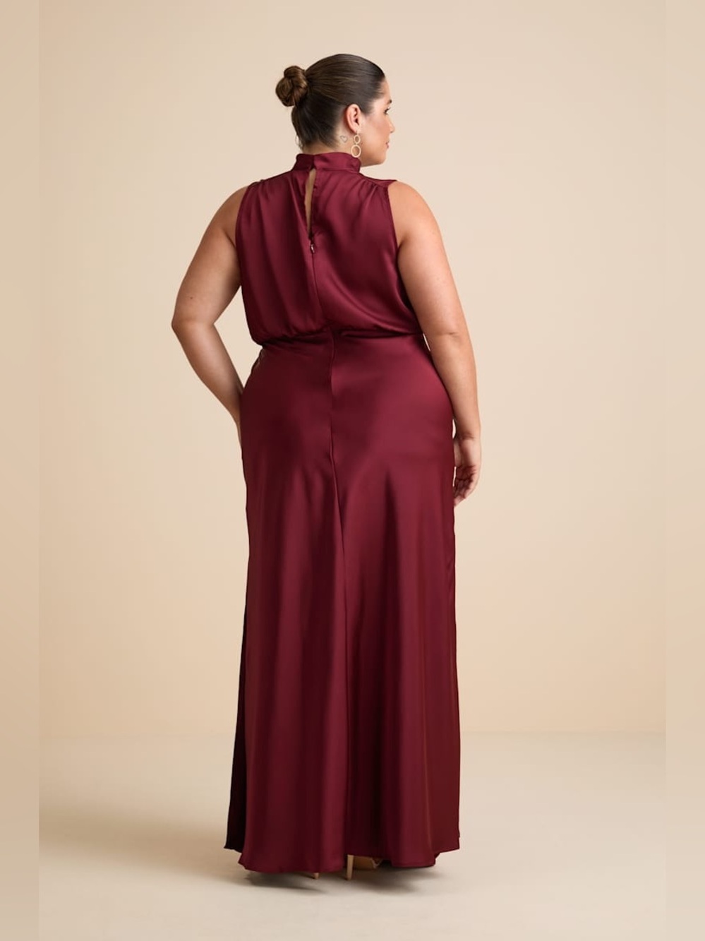 Lulus Classic Elegance Wine Satin Maxi Dress - Picture 7 of 11